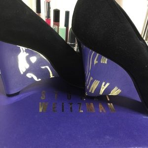 Stuart Weitzman | Showoff Mirrored Wedge Peeptoe
